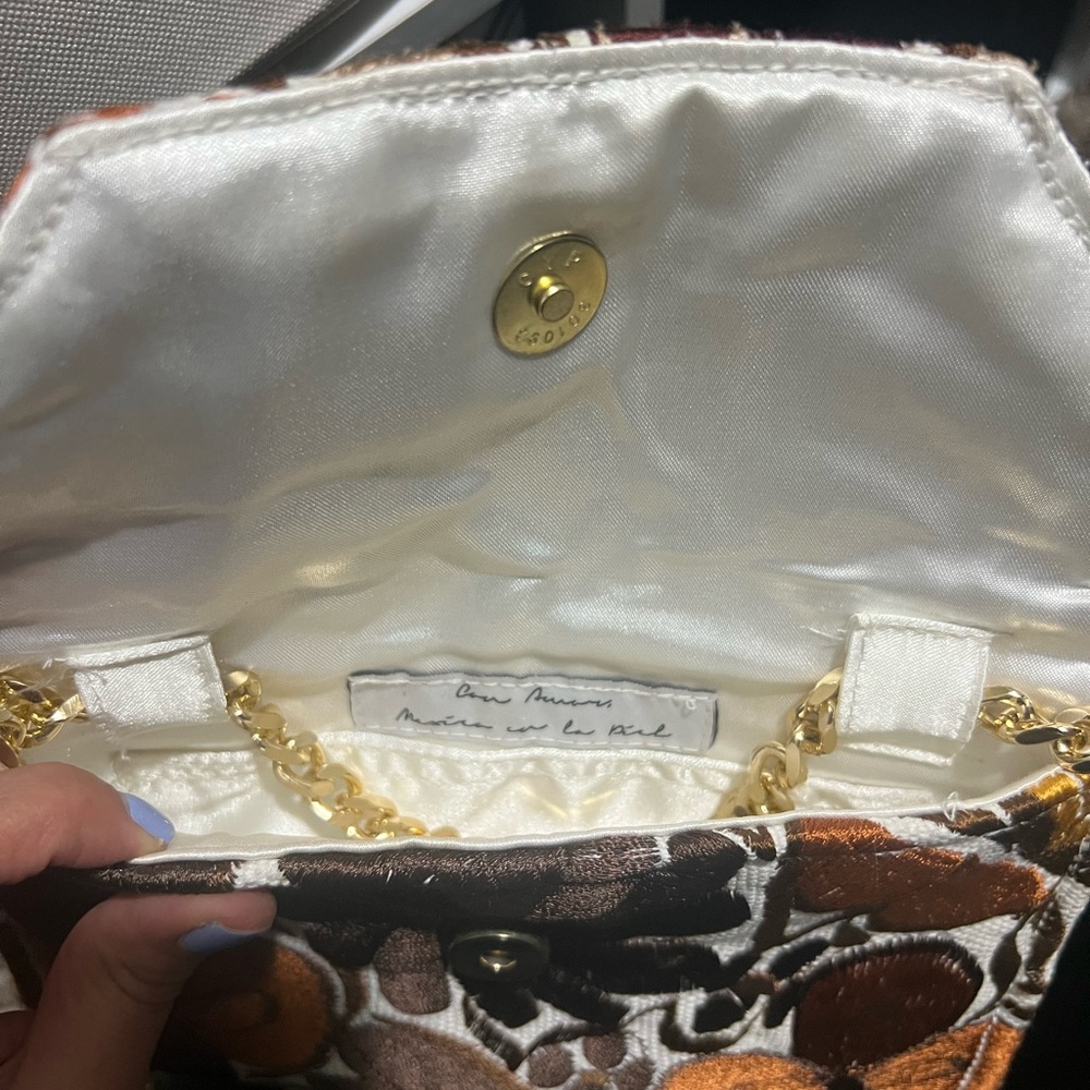 Floral Embroidered Clutch with Tassels - Picture 3 of 3